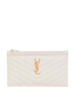 Saint Laurent Monogram chevron quilted bill pouch