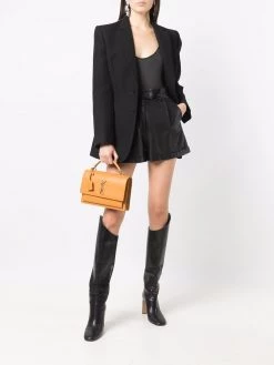 Saint Laurent Monogram tulle jersey sheer body