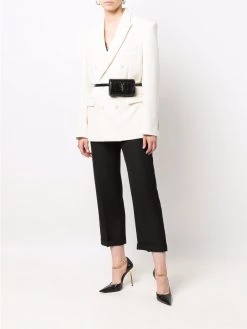 Saint Laurent croc-embossed monogram belt bag