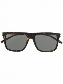 Saint Laurent tortoiseshell rectangle-frame sunglasses