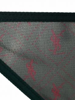 Saint Laurent Ficelle logo-print tulle briefs