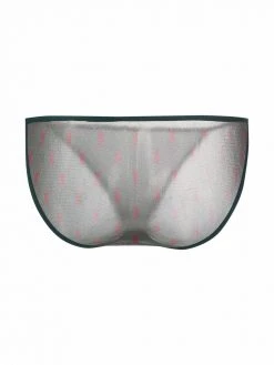 Saint Laurent Ficelle logo-print tulle briefs