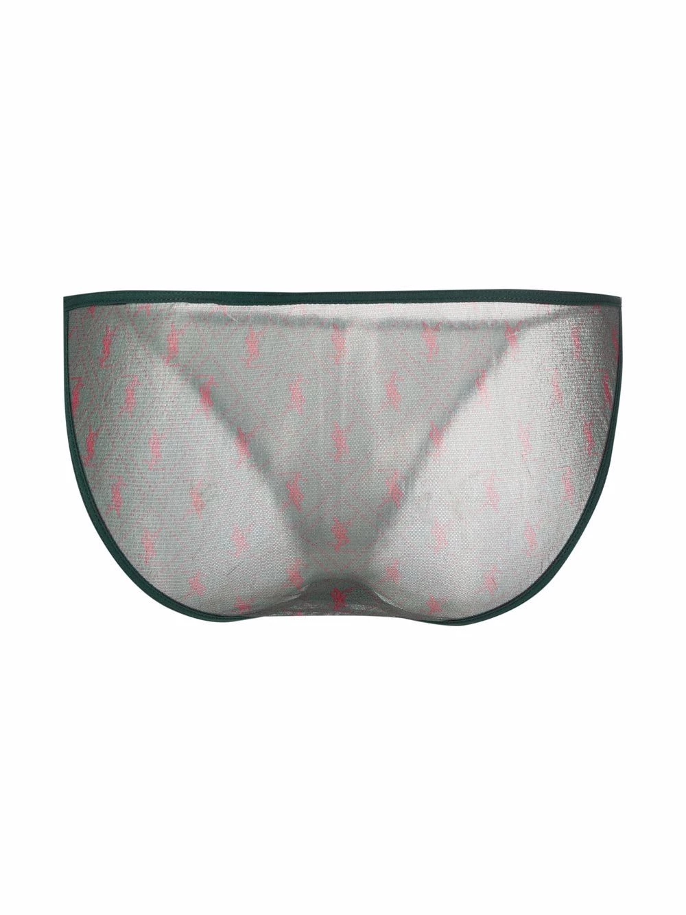 Saint Laurent Ficelle logo-print tulle briefs