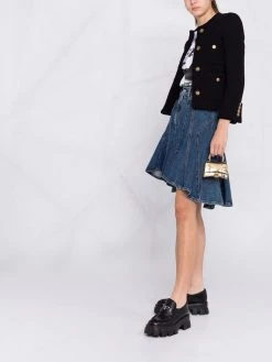 Saint Laurent logo-button tweed jacket