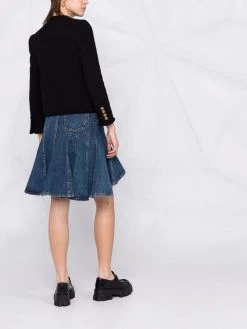 Saint Laurent logo-button tweed jacket