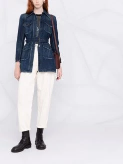 Saint Laurent Saharienne belted denim jacket