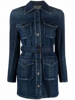Saint Laurent Saharienne belted denim jacket