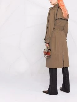 Saint Laurent leather-trim cotton trench coat