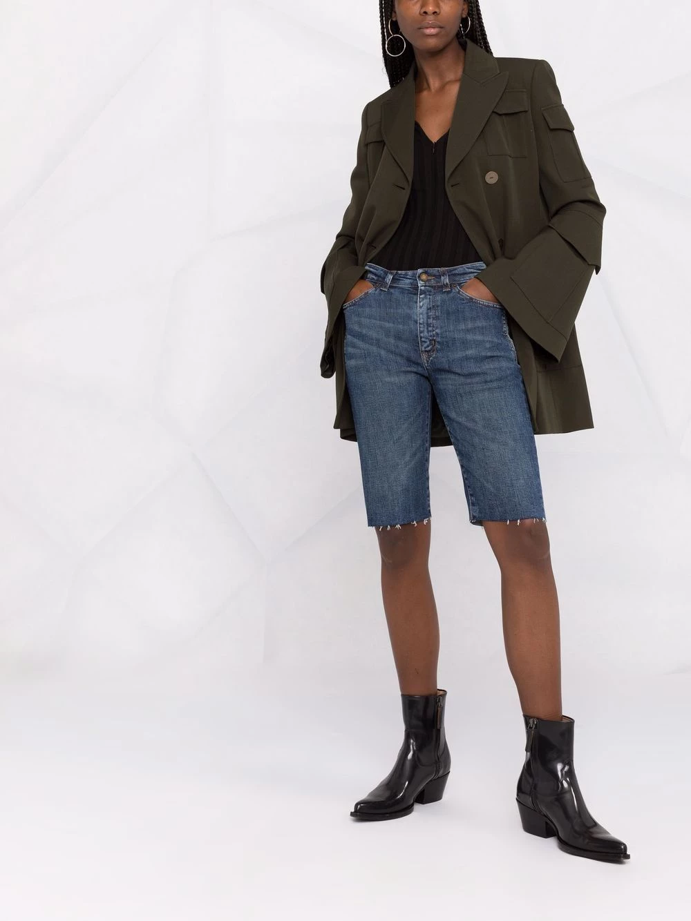 Saint Laurent knee-length denim shorts