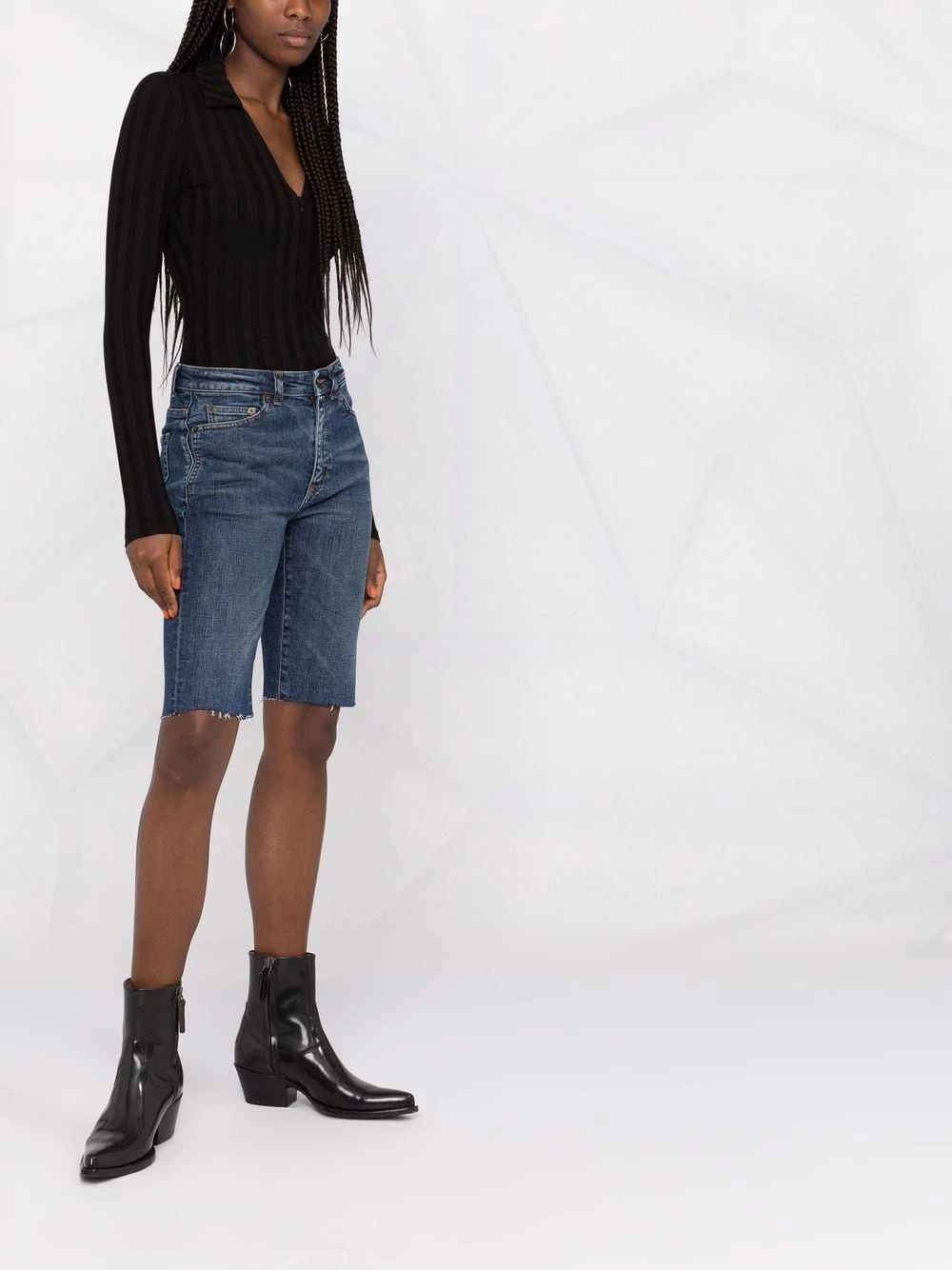 Saint Laurent knee-length denim shorts