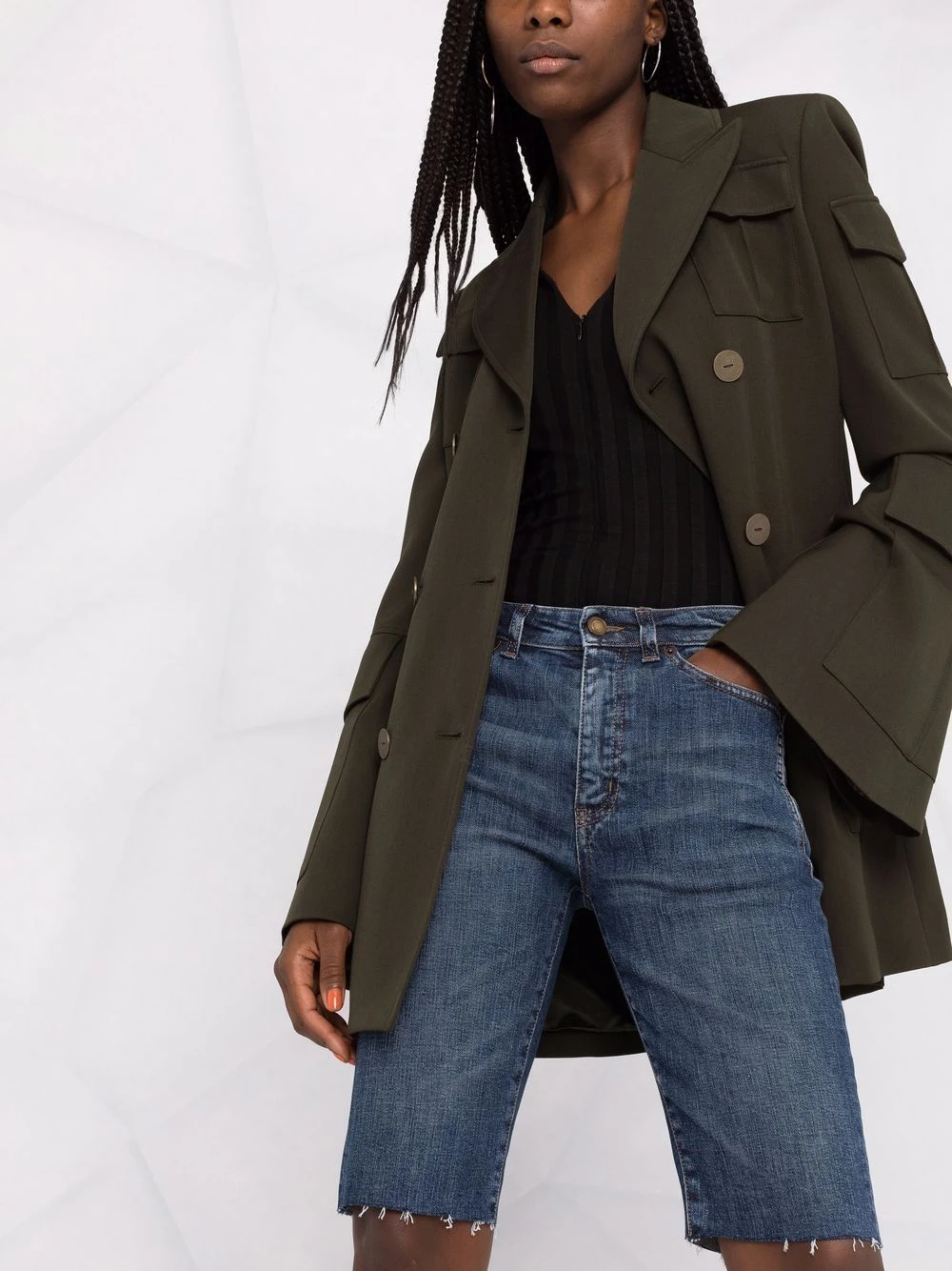 Saint Laurent knee-length denim shorts