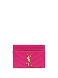 Saint Laurent Monogram chevron-quilting cardholder