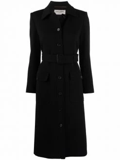 Saint Laurent belted single breasted coat