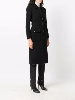 Saint Laurent belted single breasted coat