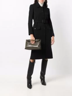 Saint Laurent belted single breasted coat