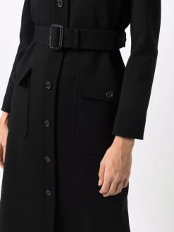 Saint Laurent belted single breasted coat