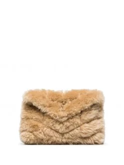 Saint Laurent Puffer shearling clutch