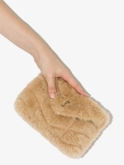 Saint Laurent Puffer shearling clutch