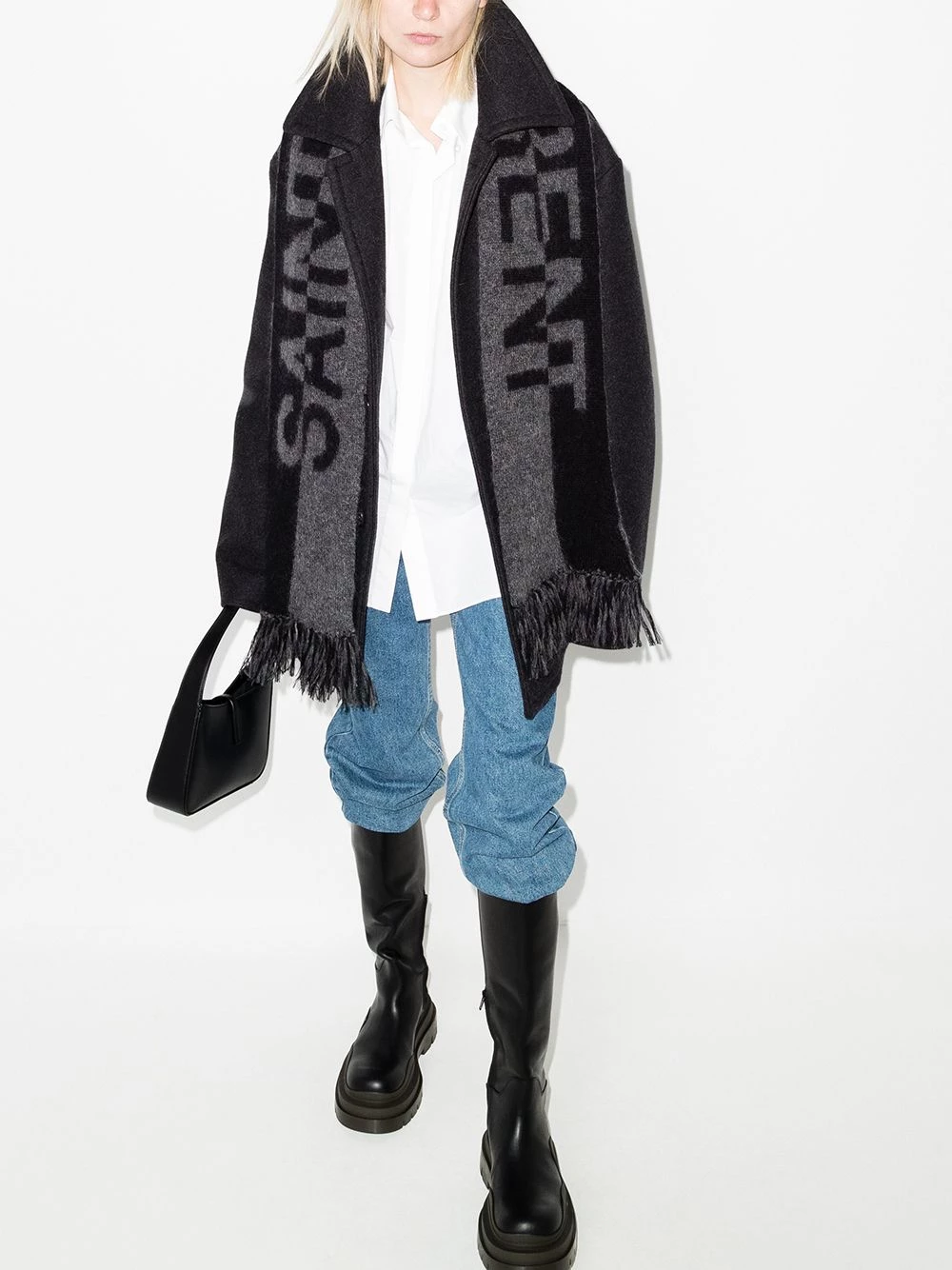 Saint Laurent split logo scarf