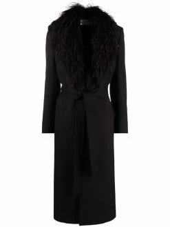 Saint Laurent single-breasted belted coat