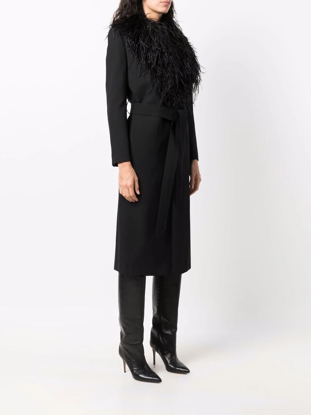Saint Laurent single-breasted belted coat