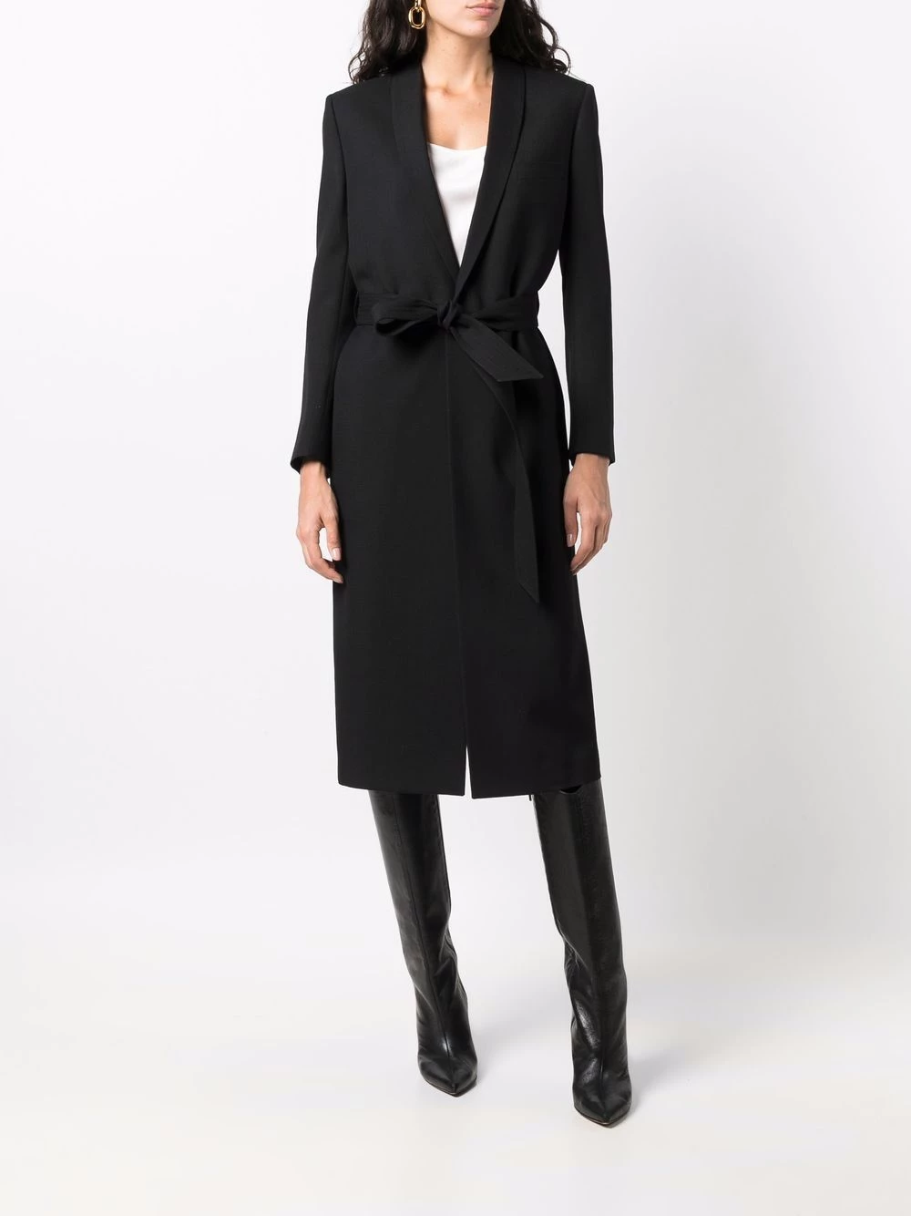 Saint Laurent single-breasted belted coat