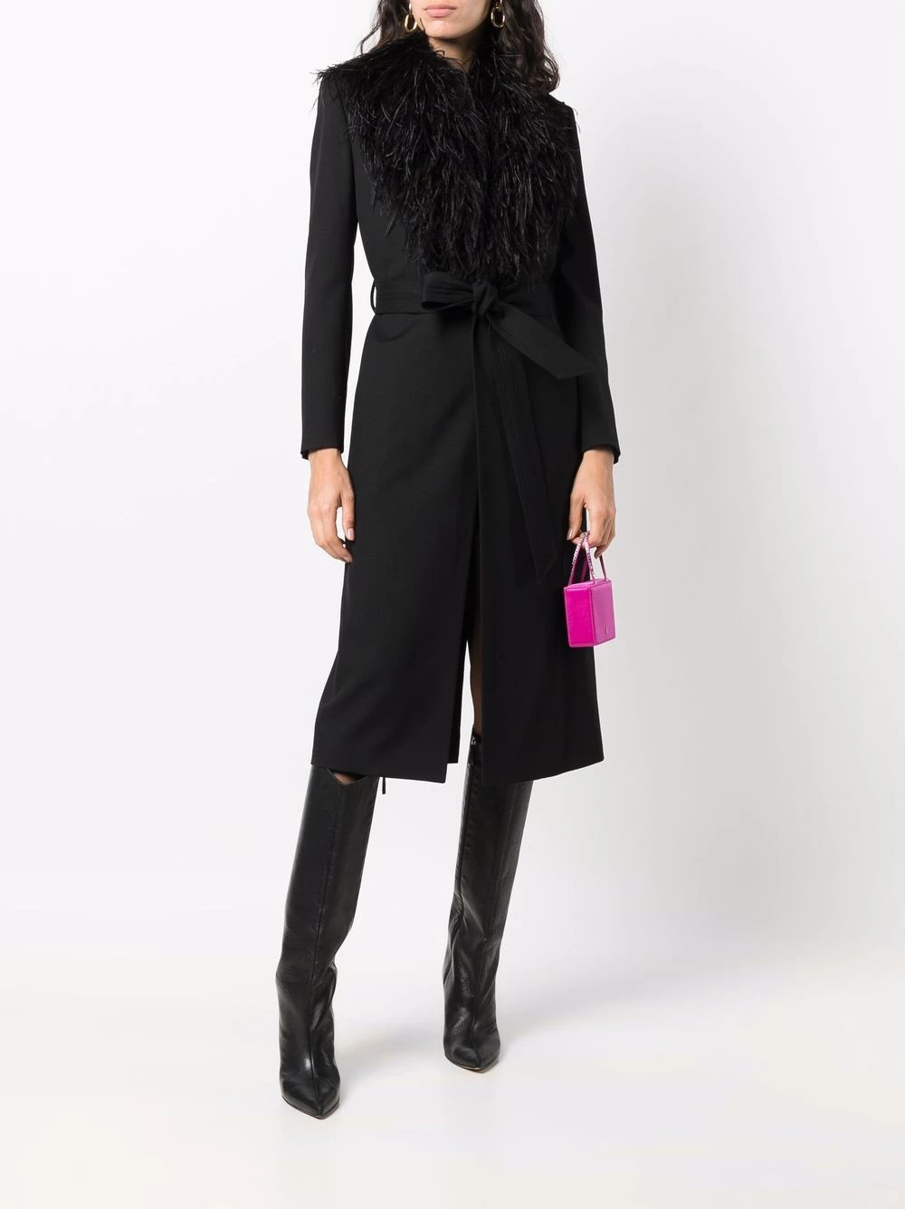 Saint Laurent single-breasted belted coat