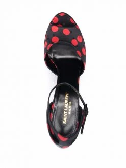 Saint Laurent polka-dot satin pumps