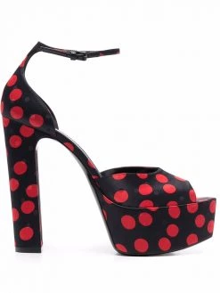 Saint Laurent polka-dot satin pumps
