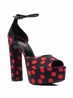 Saint Laurent polka-dot satin pumps