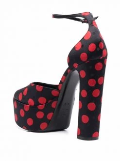 Saint Laurent polka-dot satin pumps