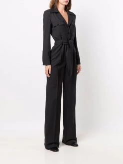 Saint Laurent belted silk jumpsuit