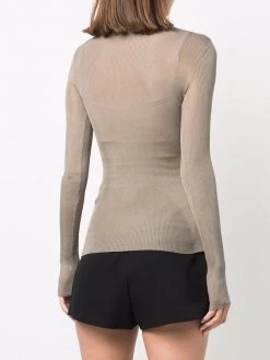 Saint Laurent YSL ribbed silk jumper