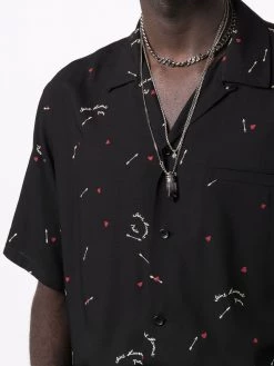 Saint Laurent motif-print short-sleeve shirt