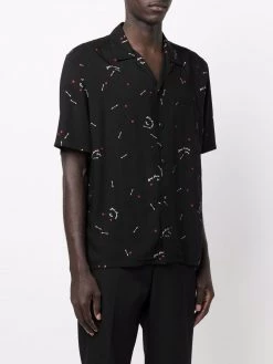 Saint Laurent motif-print short-sleeve shirt