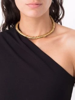 Saint Laurent coiled brass necklace