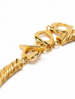 Saint Laurent coiled brass necklace