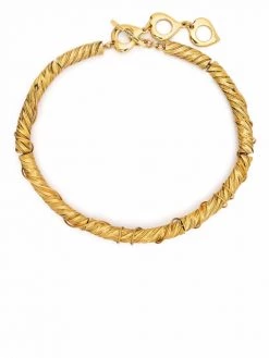 Saint Laurent coiled brass necklace