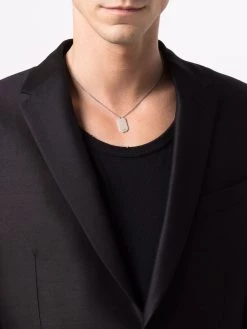 Saint Laurent dog tag curb chain necklace