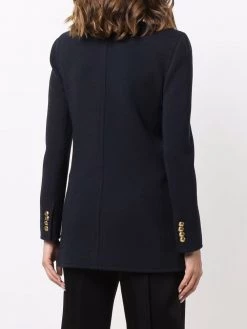 Saint Laurent button-front U-neck long jacket