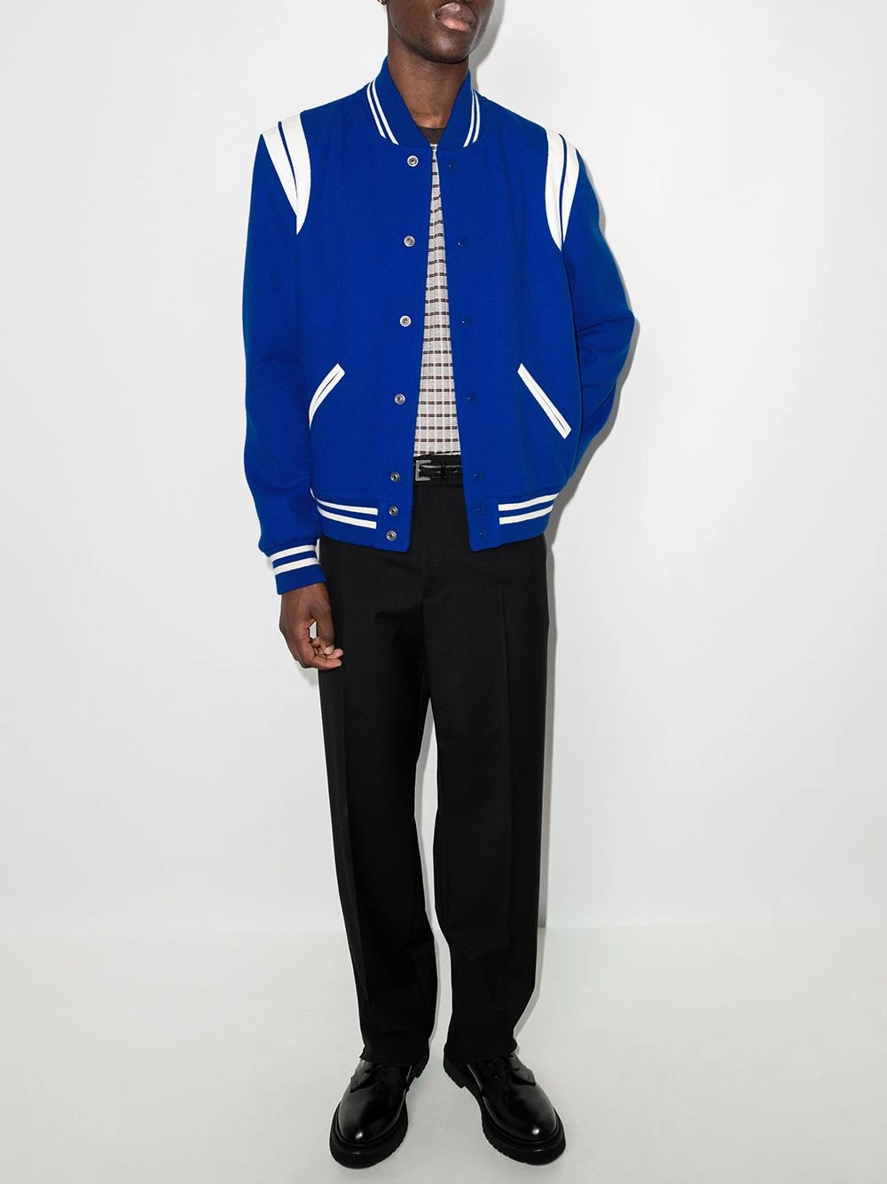 Saint Laurent Varsity Classic Teddy bomber jacket