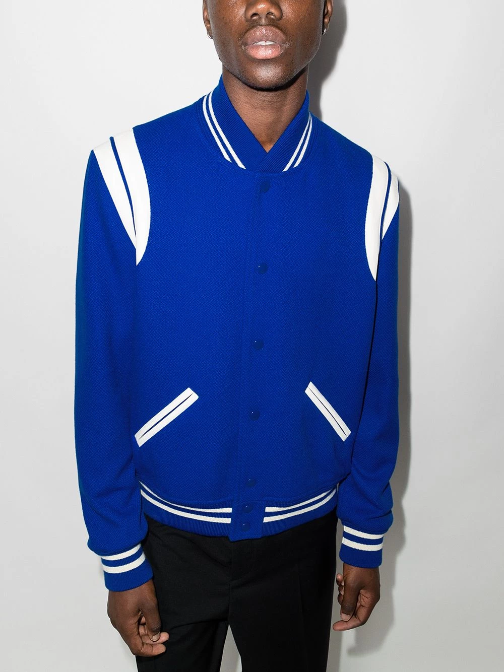 Saint Laurent Varsity Classic Teddy bomber jacket