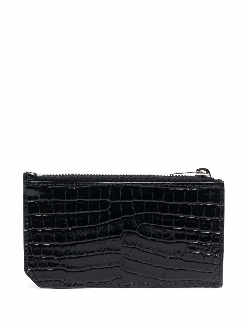 Saint Laurent Fragments crocodile-embossed zipped cardholder