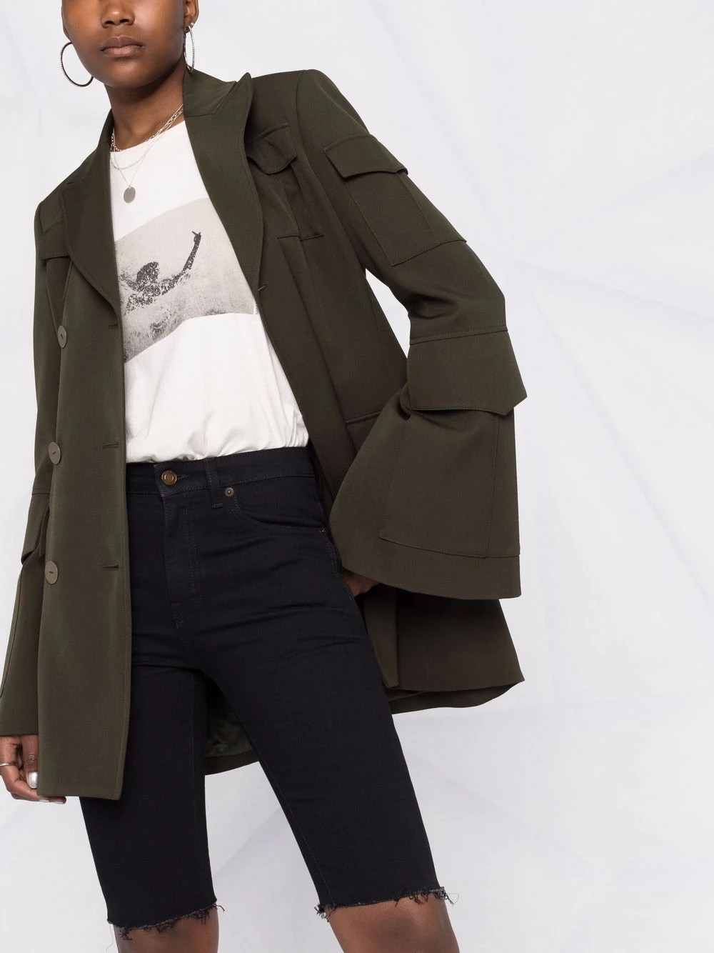 Saint Laurent fitted knee-length denim shorts