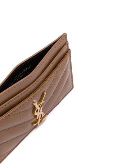 Saint Laurent Monogram chevron-quilted cardholder