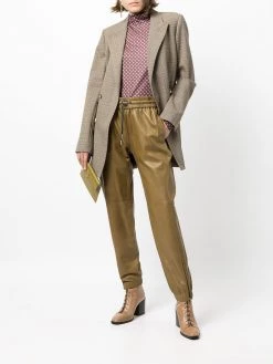 Saint Laurent polished-finish drawstring-waist trousers