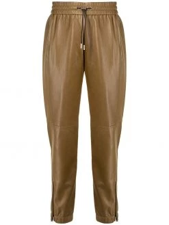 Saint Laurent polished-finish drawstring-waist trousers