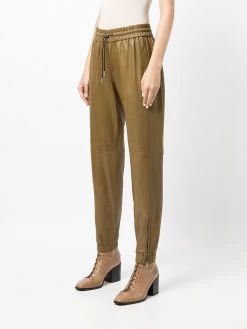 Saint Laurent polished-finish drawstring-waist trousers