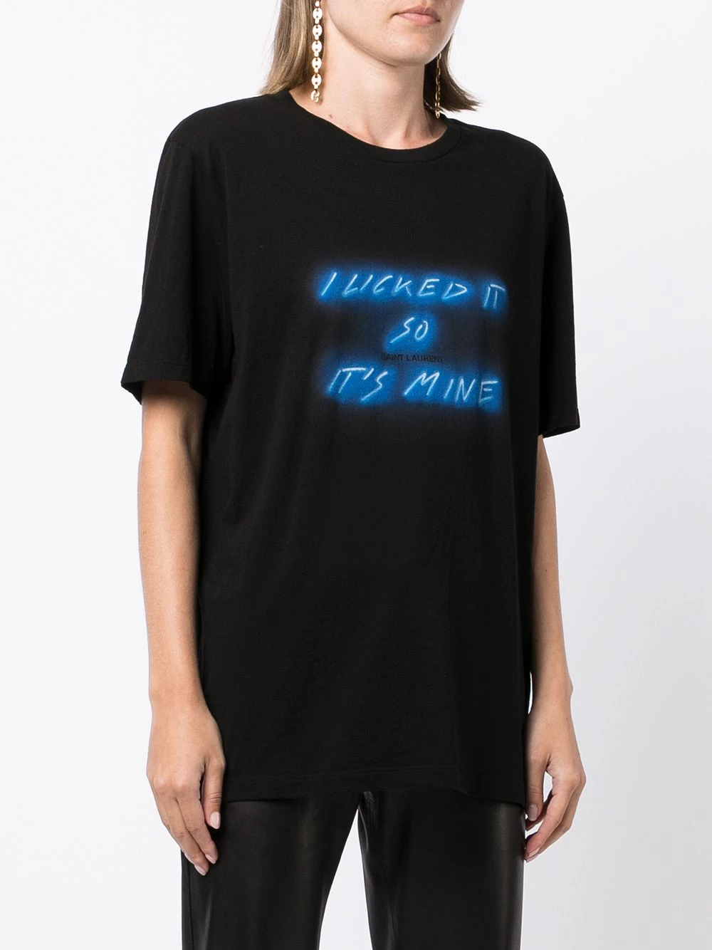 Saint Laurent slogan-print cotton T-shirt