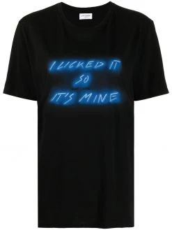 Saint Laurent slogan-print cotton T-shirt